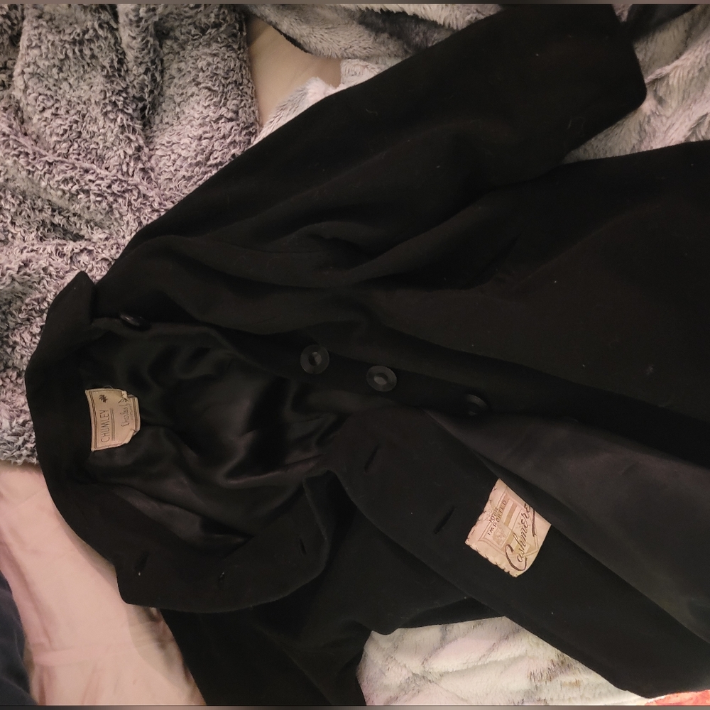 CHUMLEY Woman's 100% Cashmere coat (blk)